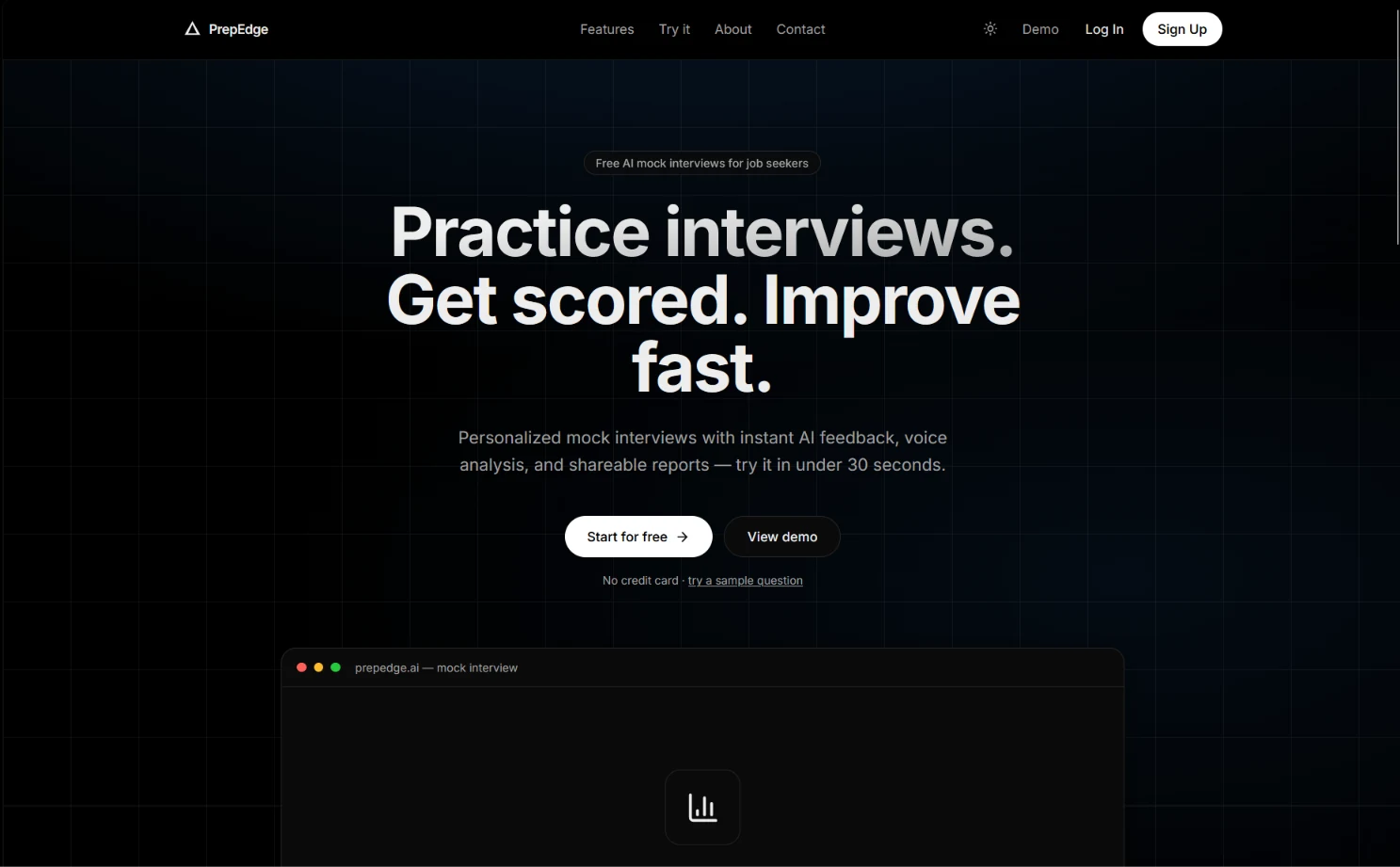 PrepEdge AI homepage